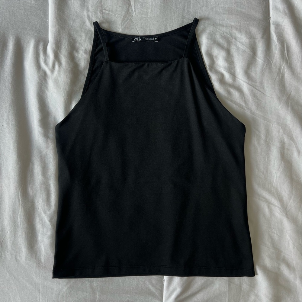 Zara Black Basic Top - Sleeveless